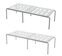Générique Étagère à Chaussures en Plastique Blanc Facile à Nettoyer 2pcs, Design Superposé, Gain de Place pour Maison et Restaurant