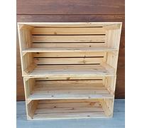 Générique Étagère à Chaussures & Objets en Bois Massif 2-4 Niveaux - Rangement Déco (Naturel 2, 2)