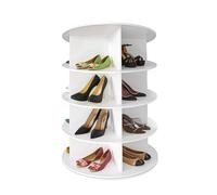 Générique Étagère à Chaussures rotative à 4 Niveaux, Plateau tournant à 360°, Rangement Vertical pour Sacs à Main, Rangement pour Placard, entrée, Chambre, 16 Paires