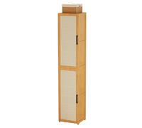 Générique Étagère à Chaussures Verticale en Bambou, Meuble Mince autoportant pour espaces étroits, Meuble d'angle Gain de Place avec Porte (30×33×188cm)