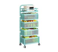 Générique Étagère À Légumes Rotative, Panier Rotatif De Rangement Carré Multicouche, Organisateur De Rangement for Salle De Bain/Cuisine, for Épicerie Aux Fruits, Cors(Blue,5 Tiers)