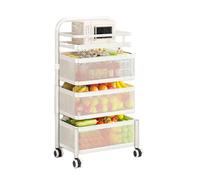 Générique Étagère À Légumes Rotative, Panier Rotatif De Rangement Carré Multicouche, Organisateur De Rangement for Salle De Bain/Cuisine, for Épicerie Aux Fruits, Cors(Color 1,4 Tiers)