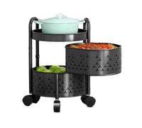 Générique Étagère À Légumes Rotative,Panier Rotatif De Rangement Rond Multicouche,Organisateur De Rangement for Salle De Bain/Cuisine,for Fruits, Pommes De Terre, Oignons(Black)