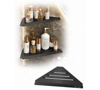 Générique Étagère d’Angle pour Douche en Acier Inoxydable 304, Rangement à Fentes(Black,1pc)