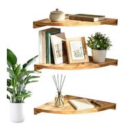 Générique Étagère d'angle pour Mur | Étagère Murale Rustique en Bois à 3 Niveaux - Support à pour comptoir | pour Salle de Bain, Cuisine, Salon, Chambre d'enfant, escalier, Placard, Bar
