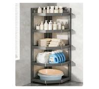 Générique Étagère d'angle réglable pour Salle de Bain, Meuble Triangulaire sur Pied, Organisateur Multi-Niveaux pour espaces restreints (WC), idéal pour dortoir, Chambre(Grey,5 Tiers)