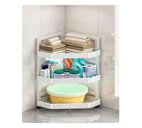 Générique Étagère d'angle réglable pour Salle de Bain, Meuble Triangulaire sur Pied, Organisateur Multi-Niveaux pour espaces restreints (WC), idéal pour dortoir, Chambre(Milk,3 Tiers)