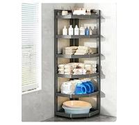 Générique Étagère d'angle réglable pour Salle de Bain, Meuble Triangulaire sur Pied, Organisateur Multi-Niveaux pour espaces restreints (WC), idéal pour dortoir, Chambre(Grey,6 Tiers)