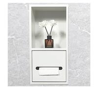 Générique Étagère de Douche encastrée en Acier Inoxydable avec Porte-Poubelle intégré - Rangement intégré pour shampoing et Produits de Toilette, 20 x 40 x 14 cm / 7,87 x 15,74 x 5,51 Pouces