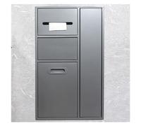 Générique Étagère de Douche encastrée en Acier Inoxydable avec Porte-Poubelle intégré, Rangement pour Articles de Toilette, Gris 40 x 67 x 14 cm, Solution Gain de Place