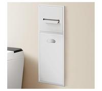 Générique Étagère de Douche étanche en Acier Inoxydable avec Poubelle intégrée, Rangement de Salle de Bain encastré à Double Niveau, Organisateur Mural Blanc 52 x 20 x 13,5 cm, Solution Gain de Place
