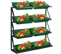 Générique Étagère de Rangement à Plusieurs Niveaux, Chariot de Cuisine à roulettes, présentoir pour Fruits et légumes, Organisateur de Garde-Manger pour Aliments, présentoir de Vente au détail