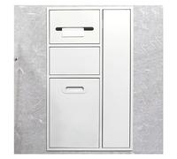 Générique Étagère de Rangement pour shampoing et Articles de Toilette en Acier Inoxydable avec Poubelle intégrée - Organisateur de Salle de Bain, Blanc, 40 x 67 x 14 cm (15,74 x 26,37 x 5,51 po)