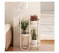 Générique Étagère De Support De Fleur En Métal À 4 Niveaux, Support De Pot De Fleur/table De Plante En Métal, Supports De Plantes Hautes, Étagères De Plantes D'intérieur, Capacité 80 Kg(White)