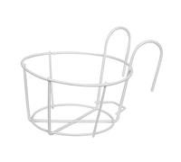 Générique Étagère Décorative en Fer Forgé, Paniers Suspendus en Métal, Support pour Pots de Fleurs Polyvalent, Jardinières pour Balustrade et Clôture, Blanc 12cm