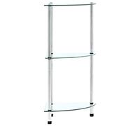 Générique Étagère en Verre Trempé 3 Niveaux Transparente 30x30x67 cm, Vitrine Contemporaine avec Étagères en Acier Inoxydable pour Salon, Bureau ou Salle de Bain, Idéale pour Exposer