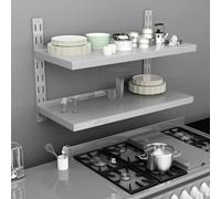 Générique Étagère Murale à 2 Niveaux en Acier Inoxydable 100x30 cm, étagère Suspendue de Cuisine pour Assiettes et ustensiles, capacité de Charge 40 kg, inclut Le matériel de Montage