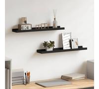 Générique Étagère Murale à Rebord Noir 60x9x3 cm, Lot de 2 étagères Photo en MDF laqué pour Cadres et décorations, Montage Individuel ou en rangée avec Trous de Serrure