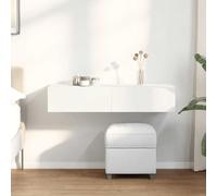 Générique Étagère Murale avec tiroirs Blanc 100x36x19cm Bois d'ingénierie,Meubles,Étagères,Étagères murales & corniches,859986