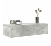 Générique Étagère Murale avec tiroirs Gris béton Bois d'ingénierie,Meubles, Étagères, Étagères murales & corniches, Gris (Poids 8.35KG)