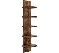 Générique Étagère Murale en Bois à 5 Niveaux pour Petits Accessoires Multifonctionnels. Installation Rapide. Dimensions : 18,3 X 14 X 78 Cm, Brun
