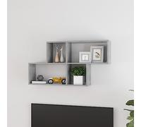 Générique Étagère Murale Gris béton 100x18x53 cm Bois d’ingénierie, étagère Cube Design pour Salon et Chambre, avec système de Montage Invisible pour Ranger Livres, Objets de Collection