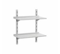 Générique Étagère Murale INOX Double 60 cm - Système à Crémaillère Réglable - Rangement Cuisine Professionnelle