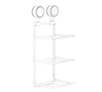 Générique Étagère Murale Pliante - 3 Niveaux à Ventouses Amovibles | Support Mural Plateau à Légumes | pour Intérieur Maison Cuisine Salle À Manger Chambre Légumes