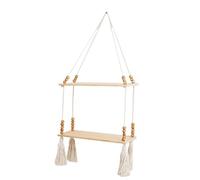 Générique Étagère Suspendue Moderne avec Glands et Perles de Bois, étagères flottantes pour Chambre d ' Enfant, Salle de Bain, Salon, étagère décorative en Bois de pin