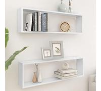 Générique Étagères Cube murales 2 pcs Blanc 100x15x30cm Bois d'ingénierie, Meubles, Étagères, Étagères murales & corniches, Blanc, (Poids 9.89KG)