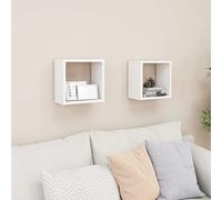 Générique Étagères Cube murales 2 pcs Blanc 26x15x26 cm,Meubles,Étagères,Étagères murales & corniches,Blanc,4.2 KG,807025