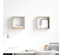 Générique Étagères Cube murales 2 pcs Chêne Sonoma 26x15x26 cm,Meubles,Étagères,Étagères murales & corniches,807034