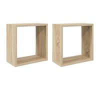 Générique Étagères Cube murales 2 pcs chêne Sonoma 30x15x30 cm,Meubles,Étagères,Étagères murales & corniches,807007