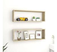 Générique Étagères Cube murales 2 pcs chêne Sonoma Bois d'ingénierie,Meubles,Étagères,Étagères murales & corniches,Brun,8.19 KG,807115