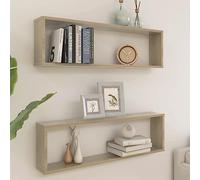 Générique Étagères Cube murales 2 pcs chêne Sonoma Bois d'ingénierie,Meubles,Étagères,Étagères murales & corniches,Brun,9.89 KG,807088
