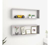 Générique Étagères Cube murales 2 pcs Gris béton Bois d'ingénierie,Meubles, Étagères, Étagères murales & corniches, Gris (Poids 7.98KG)