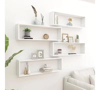 Générique Étagères Cube murales 4 pcs Blanc 100x15x30cm Bois d'ingénierie,Meubles,Étagères,Étagères murales & corniches,Blanc,18.82 KG,807080