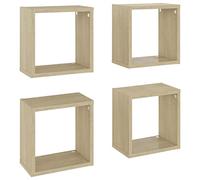 Générique Étagères Cube murales 4 pcs Chêne Sonoma 26x15x26 cm,Meubles, Étagères, Étagères murales & corniches, Brun (Poids 8.03KG)