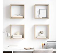 Générique Étagères Cube Murales 4 Pièces en Chêne Sonoma 30x15x30 cm, Étagères Suspendues Robustes pour Salon, Cuisine et Chambre à Coucher