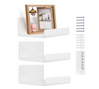 Générique Étagères Flottantes en Acrylique 3 Pièces Organisateur | Étagère Murale À Livres Pour Locataires D'Appartement Étudiants Bureau Hôtel Salle De Bain Salon Cuisine Chambre Blanc