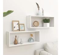 Générique Étagères murales Cube 2 pcs Blanc 60x15x23 cm Bois d’ingénierie,Meubles,Étagères,Étagères murales & corniches,Blanc,6.04 KG,807133