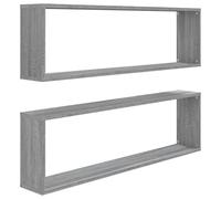 Générique Étagères murales Cube 2 pcs Sonoma Gris 100x15x30 cm Bois,Meubles,Étagères,Étagères murales & corniches,815909