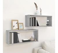 Générique Étagères murales Cube 2 pcs Sonoma Gris 60x15x23 cm Bois,Meubles, Étagères, Étagères murales & corniches,815927