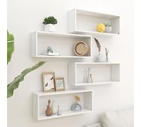 Générique Étagères murales Cube 4 pcs Blanc 60x15x23 cm Bois d’ingénierie,Meubles,Étagères,Étagères murales & corniches,Blanc,12.52 KG,807134