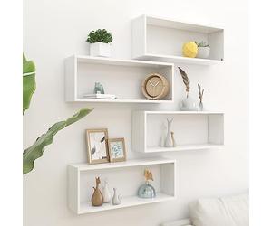 Générique Étagères murales Cube 4 pcs Blanc 60x15x23 cm Bois d’ingénierie,Meubles,Étagères,Étagères murales & corniches,Blanc,12.52 KG,807134