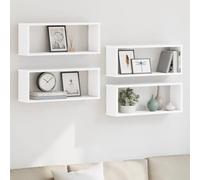 Générique Étagères murales Cube 4 pcs Blanc 60x15x23 cm Bois d'ingénierie,Meubles, Étagères, Étagères murales & corniches, Blanc (Poids 12.52KG)