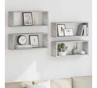 Générique Étagères murales Cube 4 pcs Gris béton Bois d’ingénierie,Meubles,Étagères,Étagères murales & corniches,Gris,12.02 KG,807146