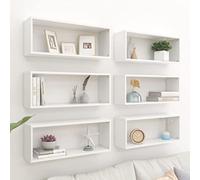 Générique Étagères murales Cube 6 pcs Blanc 60x15x23 cm Bois d’ingénierie,Meubles,Étagères,Étagères murales & corniches,Blanc,18.38 KG,807135