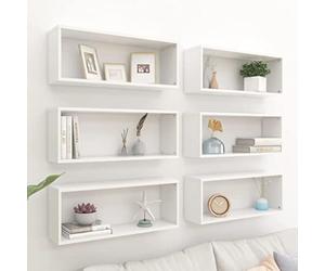 Générique Étagères murales Cube 6 pcs Blanc 60x15x23 cm Bois d’ingénierie,Meubles,Étagères,Étagères murales & corniches,Blanc,18.38 KG,807135