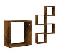 Générique Étagères murales sous Forme de Cube 4 pcs chêne fumé 30x15x30cm,Meubles,Étagères,Étagères murales & corniches,815880